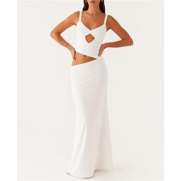 Dresses & Skirts - Women Sexy Maxi Dress Cut Out White